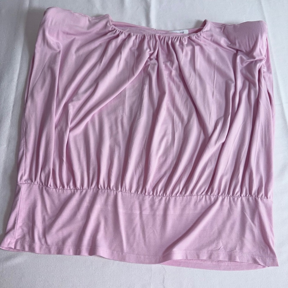 Nine West Sleeveless Top XL Pink Excellent Ruched Banded Waist Blouse